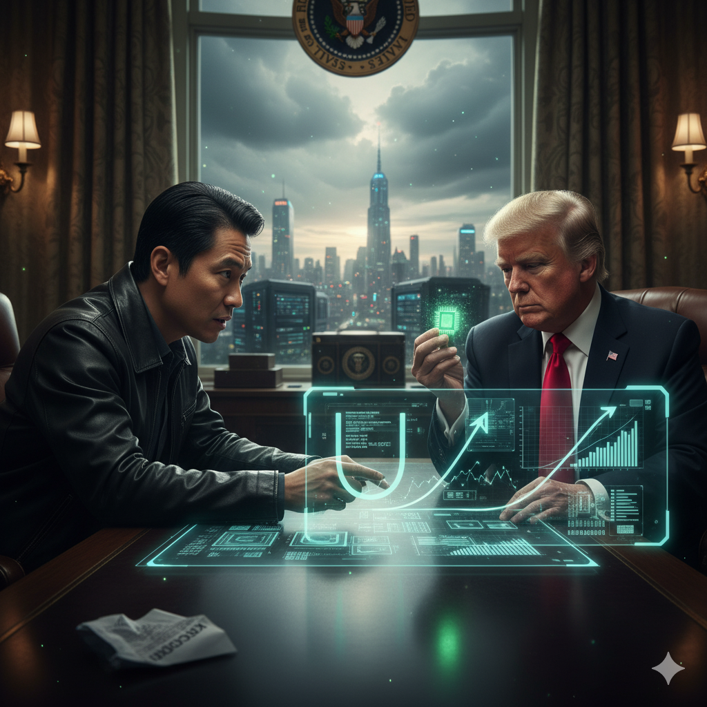 AI芯片战的“U型转弯”：黄仁勋如何用“毒瘾战略”说服了特朗普？